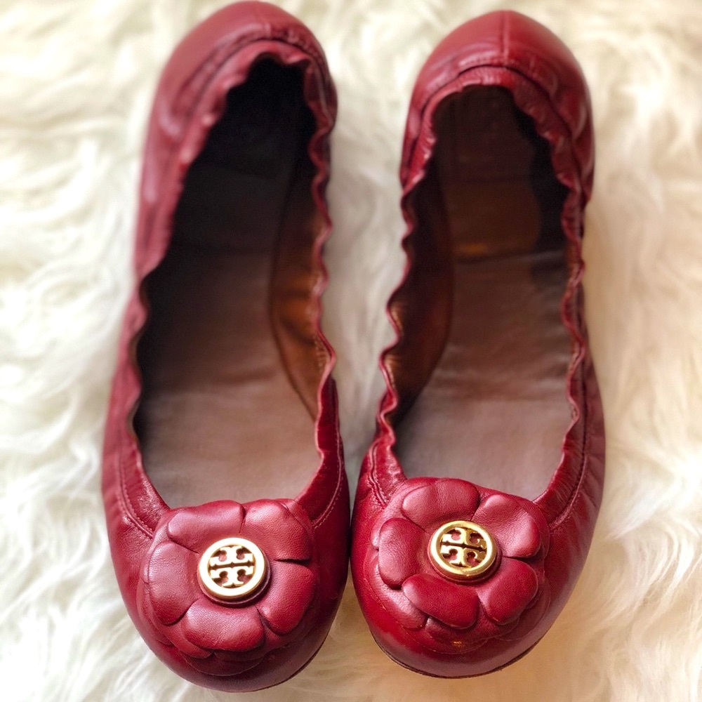 Tory Burch Shelby Flat Vintage Mestico Sangria 7.5